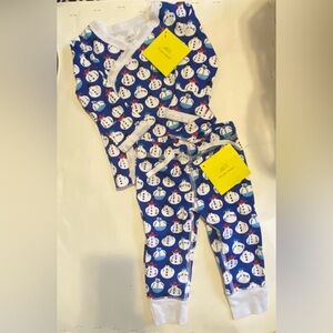 NWT Roller Rabbit snowman pajamas set size 3-6 months